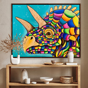 
                  
                    Load image into Gallery viewer, Blue Triceratops 100x80
                  
                
