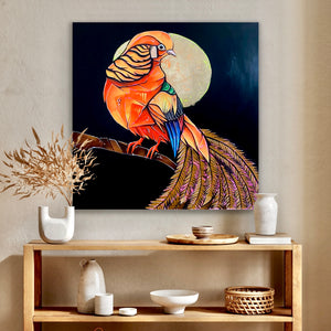 
                  
                    Load image into Gallery viewer, The Chinese pheasant and the golden moon 100x100
                  
                