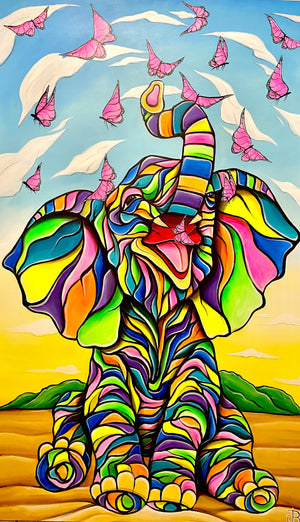 
                  
                    Load image into Gallery viewer, Elefanten og de lyserøde sommerfugle 200x120
                  
                