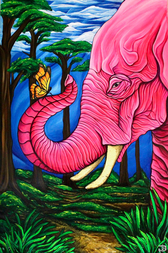 
                  
                    Load image into Gallery viewer, Pink elephant 150x100
                  
                