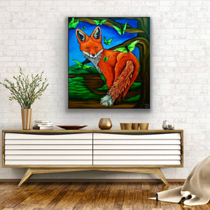 
                  
                    Load image into Gallery viewer, Fox &amp;#39;n&amp;#39; Butterflies 100x80
                  
                