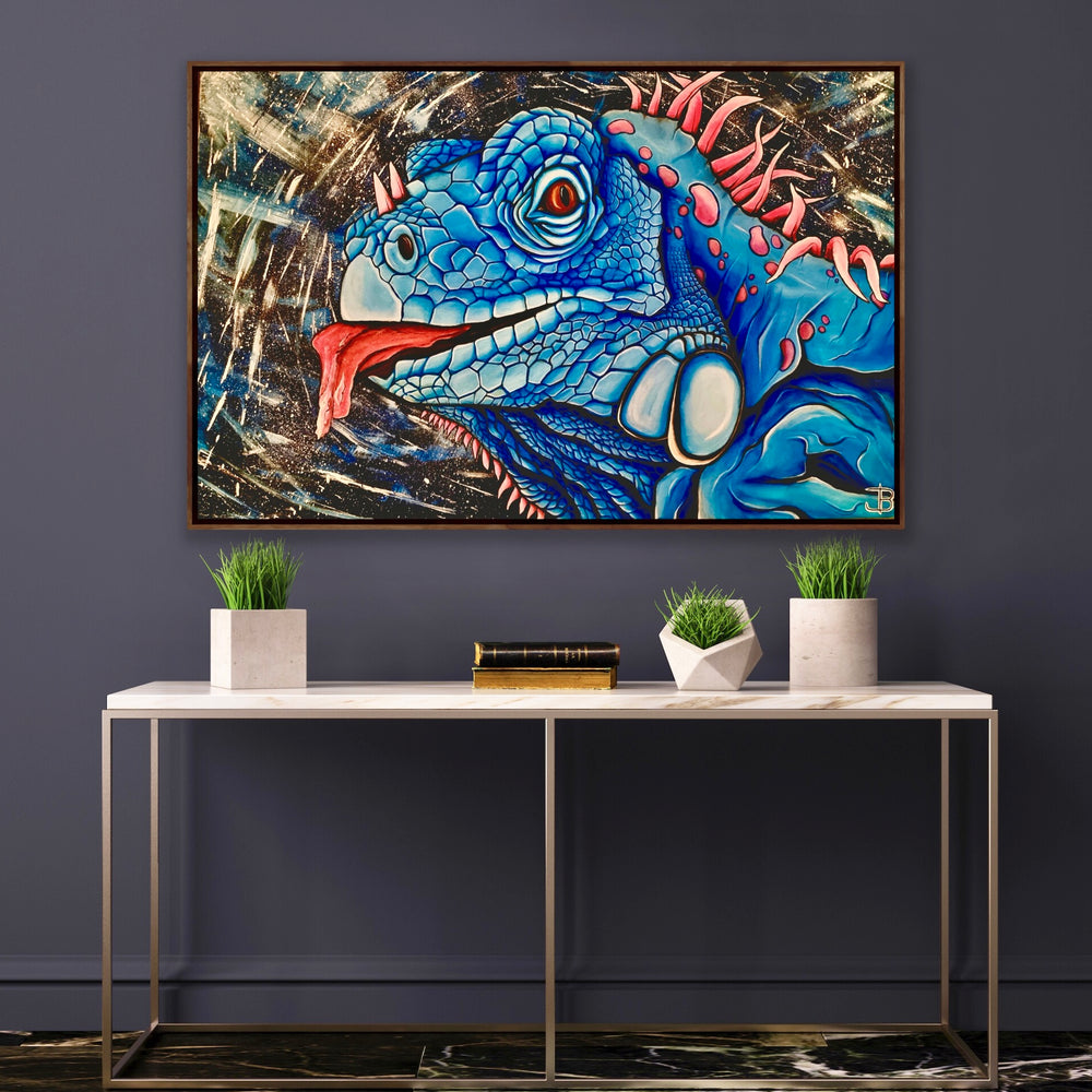 
                  
                    Load image into Gallery viewer, Blue iguana 120x80
                  
                