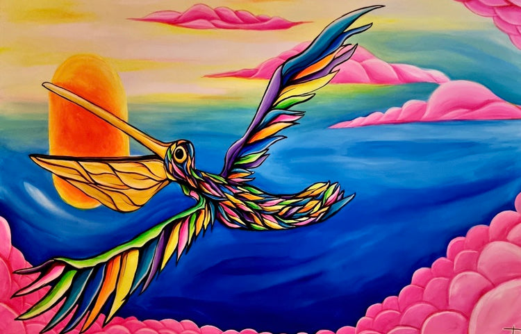 
                  
                    Load image into Gallery viewer, Pelikanen og de lyserøde skyer 150x100
                  
                